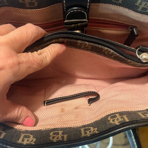 Dooney & Bourke Black and Tan Satchel Bag - Picture 5 of 12